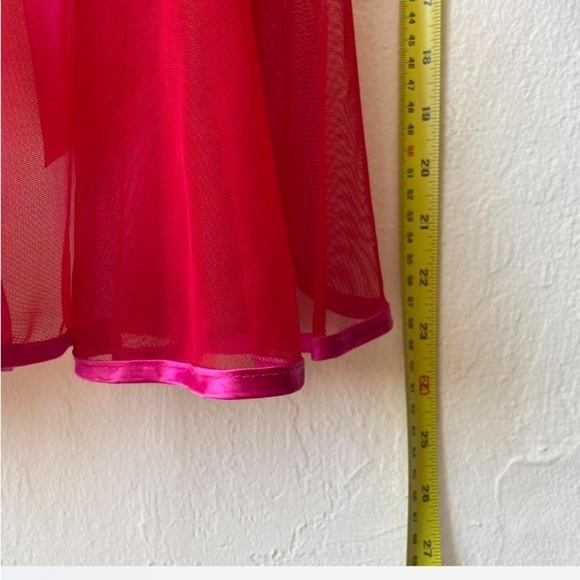 Victoria Secret Sheer Babydoll Red with Pink Details Extra Small - Picture 7 of 9